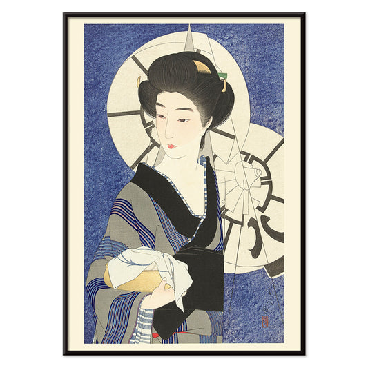 , with black aluminium frame on white background