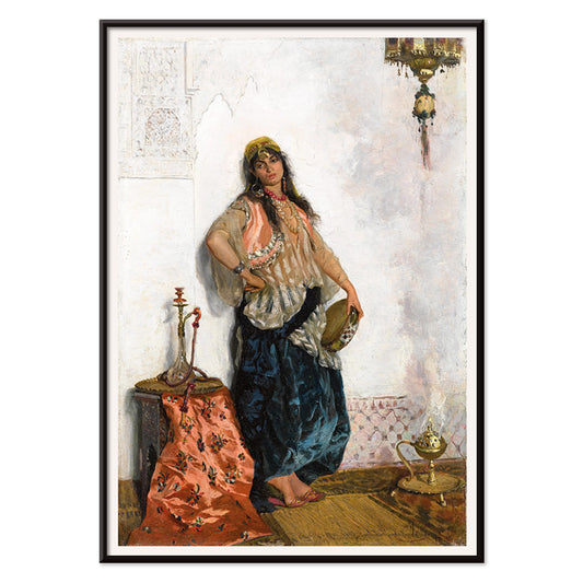 , with black aluminium frame on white background