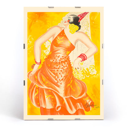 , framed and displayed in modern living room decor